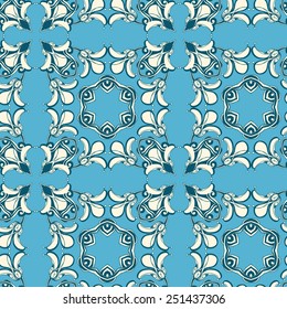 Decorative three-color wallpaper. Seamless pattern,  ready to use - just drug and drop to your swatch panel.