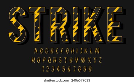 decorative thunder strike editable text effect vector design