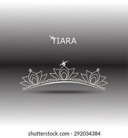 Decorative tiara beautiful shining, vector illustration.