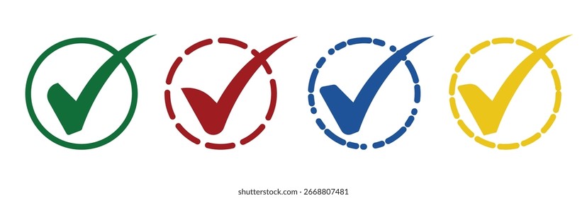 Ícones de lista de verificação de pacote de marca de escala decorativos com projeto de vetor de tipo de planta