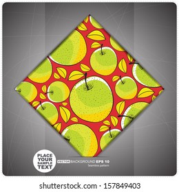 Decorative tile with apples. vector illustration