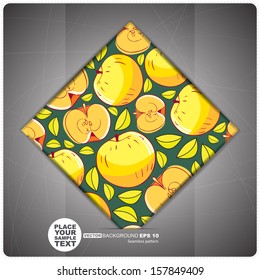 Decorative tile with apples. vector illustration