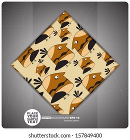 Decorative tile with birds. vector illustration