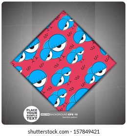 Decorative tile with birds. vector illustration