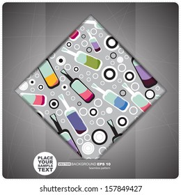 Decorative tile with bottles. vector illustration