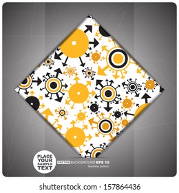 Decorative tile with different elements. Vector illustration