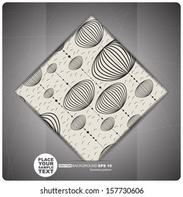 Decorative Tile with floral buds. vector