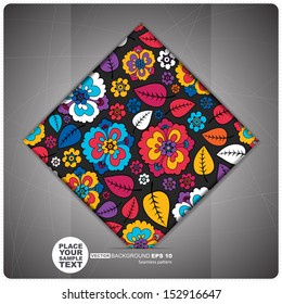 Decorative Tile with flowers. vector
