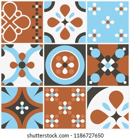 Decorative tile pattern design. Mediterranean style. Vector illustration.