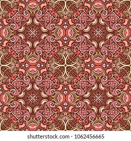 Decorative tile pattern design vector. Vintage backgrounds, classic ornament, beautiful seamless pattern, vector wallpaper, swatch fabric, artistic decoration and design