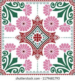 Decorative tile pattern design. Vector illustration.