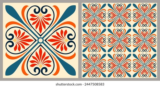 Decorative tile pattern design. Vector illustration.