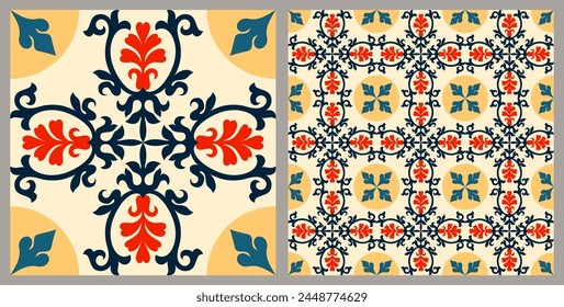 Decorative tile pattern design. Vector illustration.