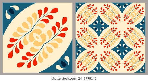 Decorative tile pattern design. Vector illustration.