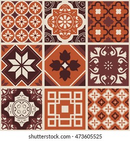 Decorative tile pattern design. Vector illustration.