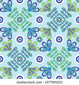 Decorative tiles seamless pattern design