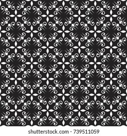 Decorative tiles Vector Seamless Pattern. Traditional style background. Abstract ornamental texture.