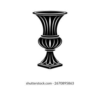 Decorative Timeless Urn Silhouette vector