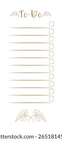 Decorative to-do list with hand-drawn leaf header. Autumn printable checklist template with botanical illustration