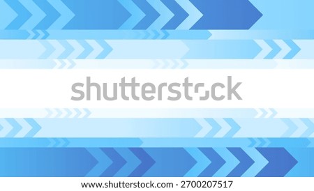 Decorative top and bottom frame illustration with navy and blue stripes and right pointing arrows