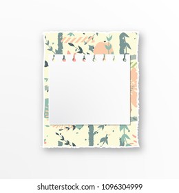 decorative torn paper and notebook page for text