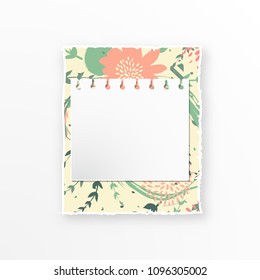 decorative torn paper and notebook page for text