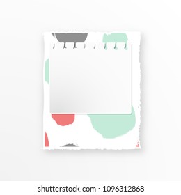decorative torn paper and notebook page for text