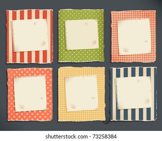 decorative torn paper & notebook page for text