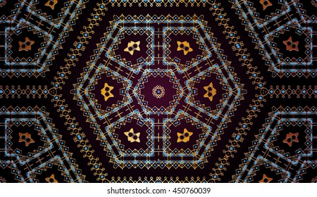 decorative tracery vintage seamless pattern embossed hexagonal shape for your design