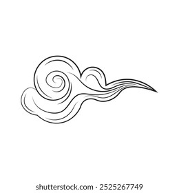 Decorativo tradicional Cloud Line Art - 02