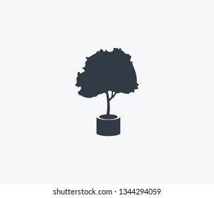 Decorative tree icon isolated on clean background. Decorative tree icon concept drawing icon in modern style. Vector illustration for your web mobile logo app UI design.