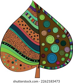 Decorative tree leaf. Vector file for designs.