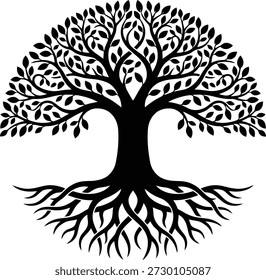 Símbolo decorativo del árbol del Vector de vida para logotipos, arte espiritual y proyectos de diseño