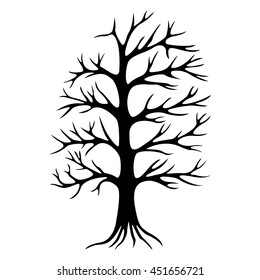Decorative tree silhouette vector illustration.