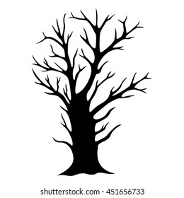 Decorative tree silhouette vector illustration.