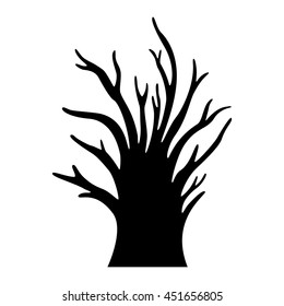 Decorative tree silhouette vector illustration.