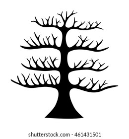 Decorative tree silhouette vector illustration