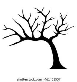 Decorative tree silhouette vector illustration