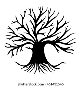 Decorative tree silhouette vector illustration