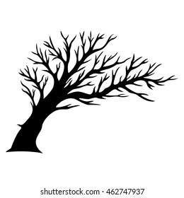 Decorative tree silhouette vector illustration