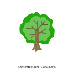 decorative tree vector, cartoon style