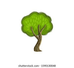 decorative tree vector, cartoon style
