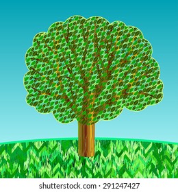 Decorative tree. Vector design.