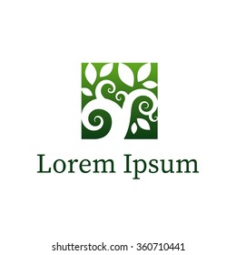 Decorative tree. Vector icon.