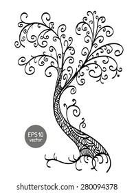 Decorative tree, vector illustration