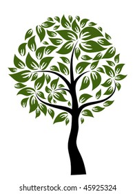 Decorative tree, vector illustration