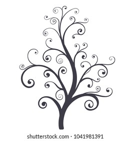 Decorative tree. Vector illustration isolated on white background