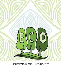 Decorative trees eco. Vector illustration