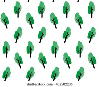 Decorative trees seamless pattern. Vector illustration for design of gift packs, wrap, patterns fabric, wallpaper, web sites and other.