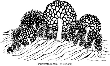 The decorative Trees. Vector graphics